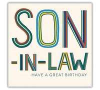 Woodmansterne Son-in-Law Birthday Card - Contemporary 'Have a Great Birthday' Message - Foil Finish - Happy Birthday Card for Men