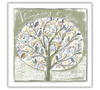 Woodmansterne Thinking of You Card for Him or Her - Embossed Tree Design with Nature Illustration - Greeting Card for Friend or Family Member