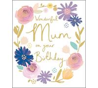 Woodmansterne Wonderful Mum Artistic Birthday Card from Floral Border by Amy Eastland - for Her