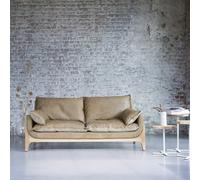 Woodnest - Cheyenne 2-seater sofa in solid oak and leather Brown