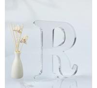 WOODOUNAI 4 Inch Designable Acrylic Letters Unfinished Acrylic Letters for Wall Decor Decorative Standing Letters Slices Sign Board Decoration for Craft Home Party Projects (R)