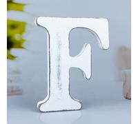 WOODOUNAI 6 Inch Rustic White Wood Letters Unfinished Wood Letters for Wall Decorative White Retro Standing Letters Sign Board Decoration for Craft Home Party Projects (F)
