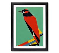 Woodpecker Abstract Vol.1 Framed Print | A2 Black Framed Wall Art | Ready to Hang | Abstract Animal Picture | Living Room Bedroom Lounge Office