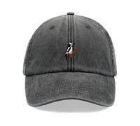 Woodpecker Baseball Cap Vintage Washed Unisex Dad Hat Adjustable Black
