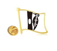 Woodpecker Black And White Animal Golden Metal Flag Lapel Pin Badge