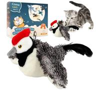 Woodpecker Interactive Pet Toy,Flying Bird Cat Toy,Interactive Cat Toys,Flappy Cat Toys Flapping Wings with Chirping Self-Play Chew for Cats Dogs,Cat Bird Toy,Pet Entertainment (Box packaging)