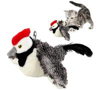 Woodpecker Interactive Pet Toy,Flying Bird Cat Toy,Interactive Cat Toys,Flappy Cat Toys Flapping Wings with Chirping Self-Play Chew for Cats Dogs,Cat Bird Toy,Pet Entertainment (Bag packaging)