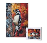 Woodpecker Jigsaw Puzzles for Adults 120, Animal Puzzles for Adults Wooden, Funny/Difficult/Impossible/Challenging Decompression Games, As a Birthday for Women and Men M-1304