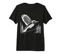 Woodpecker Line Art Birdwatcher Premium T-Shirt
