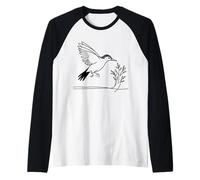 Woodpecker Line Art Birdwatcher Raglan Baseball Tee