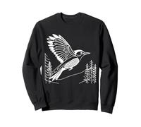 Woodpecker Line Art Birdwatcher Sweatshirt