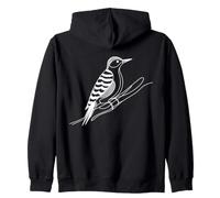 Woodpecker Line Art Birdwatcher Zip Hoodie