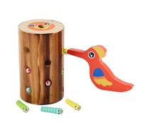 Woodpecker Magnet Game - Preschool Educational Playsets, Interactive Catching Toy | Color Sorting Wooden Bird Game With Tweezers, Montesori Inspired Motor Activity For All