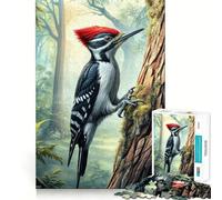 Woodpecker on Tree Jigsaw 1000 Pieces for Adults Memory Fun Game Expert Cutting Craftsmanship Relaxing Indoor Group Activity (38x52cm)