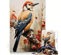 Woodpecker Painting 1000 Pieces Jigsaw Puzzles for Adults Strategic Think Pleasant Downtime Clean Cut Winter Gift (50x75cm)
