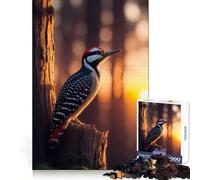 Woodpecker Sunrise Atmosph Jigsaw Puzzle for Adults 1000 Pieces Mind Power Restful Escape Uniform Edges Best Gift (38x26cm)