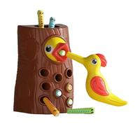 Woodpecker Toy - 20cm Bird Feeder Toy | WoodpeckerToy Worm Magnetic Insēct Catching Game PP Educational Training Set Safe Durable Interactive Learning | Kids Toddleř Play Gift