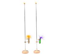 Woodpecker Toy Single Woodpecker Bird on A Stick Pole 2Pcs Wood Peaker Toy with Stable Base, Vintage Crazy Pecking Bird Retro Classic Desk Toys TypeA