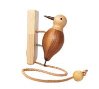Woodpecker - Wood Material Color Blocked Three-Dimensional Design Decorative Alarm Bell Fun Store Accessory Traditional Craft | For Notification Alert on Front Door of the