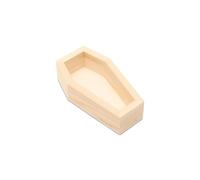 Woodpeckers Halloween Coffin Decor 4 inch, Mini Wood Coffin Box for Crafts, Party Treat Trays, and Goth Bathroom Décor