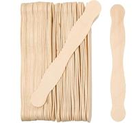 Woodpeckers Wooden 8 Fan Handles, Wedding Programs, or Paint Mixing, Pack 50, Jumbo Craft Popsicle Sticks for Auction Bid Paddles, Wooden Wavy Flat Stems for Any DIY Crafting Supplies Kit, by