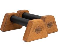 WOODPOWER - PowerBars, Wooden Parallettes Push Up Bars, Joint-Friendly Beech Wood Calisthenics Equipment for Home, Durable Handstand Trainer Push Up Handles for Floors, XS, Set of 2, Brown