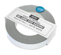 WoodPress® 15mm Matt White Melamine Edging, Pre-Glued Veneer Tape - 7.5m Roll - Iron-On for Easy DIY Application - Will Cover the Edge of a Standard MDF Panel