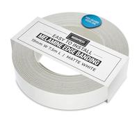 WoodPress® 19mm Matt White Melamine Edging, Pre-Glued Veneer Tape - 7.5m Roll - Iron-On for Easy DIY Application - Will Cover the Edge of a Standard MDF Panel