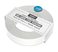 WoodPress® 19mm Pearlised White Melamine Edging, Pre-Glued Veneer Tape - 7.5m Roll - Iron-On for Easy DIY Application - Will Cover the Edge of a Standard MDF Panel