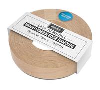 WoodPress 19mm Real Beech Edging Tape - 7.5m Iron On Edging Strip - Pre-Glued Wood Veneer Edging Tape for DIY Application - Edge Banding for Furniture Restoration - Hot-Melt Adhesive Wood Trim Edging