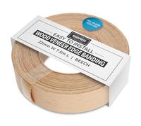 WoodPress 22mm Real Beech Edging Tape - 7.5m Iron On Edging Strip - Pre-Glued Wood Veneer Edging Tape for DIY Application - Edge Banding for Furniture Restoration - Hot-Melt Adhesive Wood Trim Edging