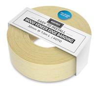 WoodPress 30mm Real Koto Edging Tape - 7.5m Iron On Edging Strip - Pre-Glued Wood Veneer Edging Tape for DIY Application - Edge Banding for Furniture Restoration - Hot-Melt Adhesive Wood Trim Edging