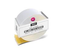 WoodPress® 40mm Matt White Peel & Stick Edging Tape - 7.5m Self-Adhesive Melamine Trim - Veneer Strip w/Sticky Backing - Easy DIY Fix (No Iron On) Edge Banding for Repair to Worktop, Shelf, Cabinet
