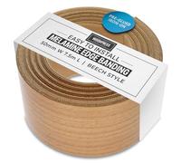 WoodPress® 50mm Beech Wood Style Laminate Melamine Edging, Pre-Glued Veneer Tape - 7.5m Roll - Iron-On for Easy DIY Application - Will Cover the Edge of a Standard MDF Panel