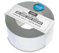 WoodPress® 50mm Matt White Melamine Edging, Pre-Glued Veneer Tape - 7.5m Roll - Iron-On for Easy DIY Application - Will Cover the Edge of a Standard MDF Panel