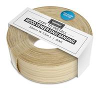 WoodPress® Real Oak Veneer Edging Tape - 30mm x 7.5m | Pre-Glued Iron on Edge Banding w/Hot Melt Adhesive