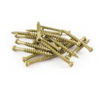 WoodPro Fasteners TH7X2-1 Number-7 by 2-Inch Trim Head Wood Construction Screws, T10, 1-Pound Net Weight, 174-Piece, Gold