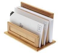Woodquail 3-Slot Letter Holder Paper Sorter Rack Stand, Made of Natural Bamboo