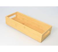 Woodquail Bamboo Open Top Storage Box Tray Organiser Bin with Handle, Kitchen, Bathroom, Bedroom, Living Room