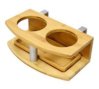 Woodquail Clip on Cup Holder Hanging Shelf, Small Bedside Shelf, Made of Natural Bamboo (Clips 31mm)