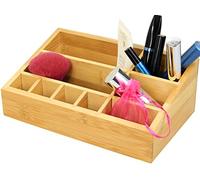 Woodquail Cosmetic Organiser Tidy, Makeup Storage Display, Made of Natural Bamboo