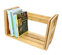 Woodquail Expandable Adjustable Bookshelf File Rack, Made of Natural Bamboo