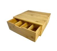 Woodquail Kitchen Stand with Drawer, Coffee Maker Machine Holder, Tea Pod Storage, Kitchen Appliances Organiser, Made of Natural Bamboo