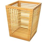 Woodquail Waste Paper Bin Home Office Basket, Made of Natural Bamboo (Bin without Lid)