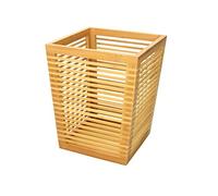 Woodquail Waste Paper Bin Trash Basket, Natural Bamboo
