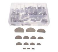 Woodruff Keyway Assortment Kit 164pcs Carbon Steel 2-10mm for Engine | Half Moon Key Set, Storage Box Included, Drive Shaft Repair, Mechanics and DIY Use