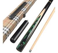 WOODS CUES 57'' Snooker Cues 3/4 Jointed Handmade Pool Cue Maple 9.5mm Tip Personalised Snooker Cue Adult Customizable 18-19oz Billiard Snooker and Pool Cue (green cue+case+minibutt)