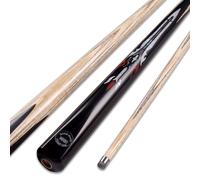 WOODS CUES 58" 1 Piece Handcraft Ash Snooker/Pool Cue, 8.5or9.5mm, 17-19.5oz, Great Sword Inlay, Chevrons+, Snooker Cues Adult with Case and Extension or Only One Cue (8.5mm ONE CUE ONLY)