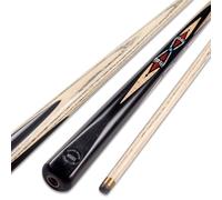 WOODS CUES Handmade 57 or 58" Ash 1 Piece Snooker/Pool Cue, 8.5 or 9.5mm, 16.5-20oz, Inlay Pattern, with Adult Snooker Cue Case and Extension (57" and 8.5mm, A ONE CUE ONLY)