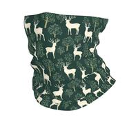 Woods Deer Green Print Unisex Neck Warmer Breathable Face Covering Scarf Soft Neck Gaiter For Outdoor Hiking Motorcycle Walking